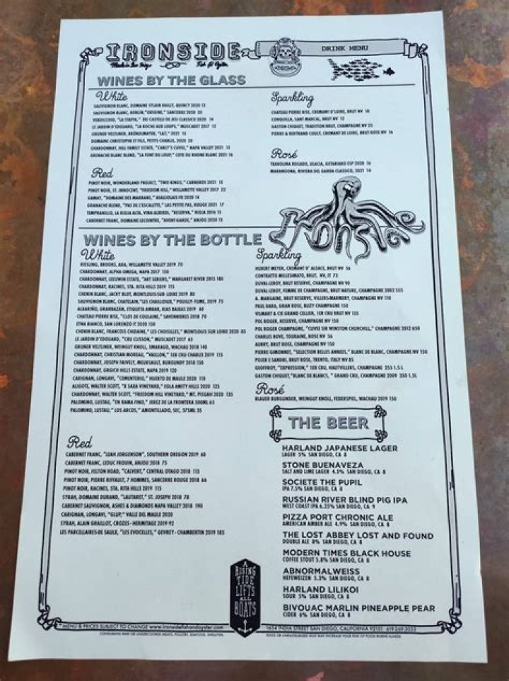Ironside Fish & Oyster A San Diego, CA Restaurant.